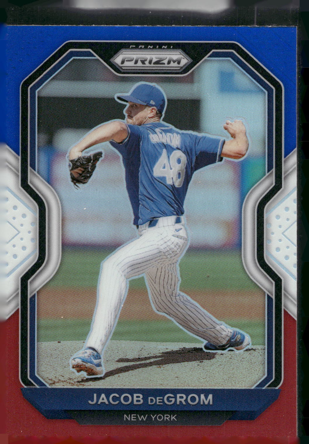2021 Panini Prizm #111 Jacob deGrom Red/White/Blue Prizm