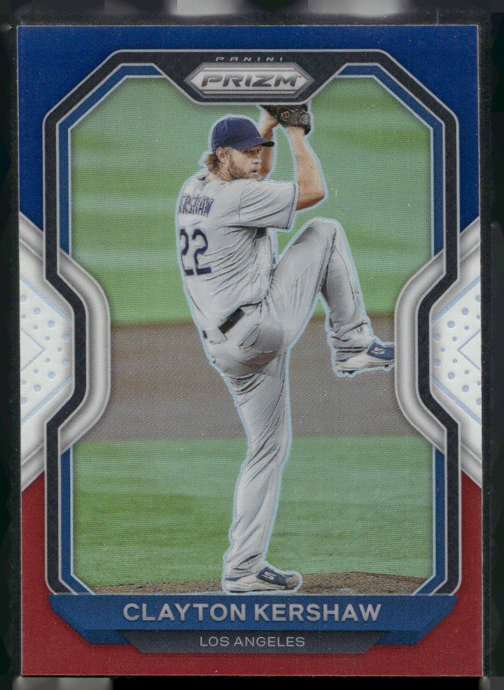2021 Panini Prizm #204 Clayton Kershaw Red/White/Blue Prizm
