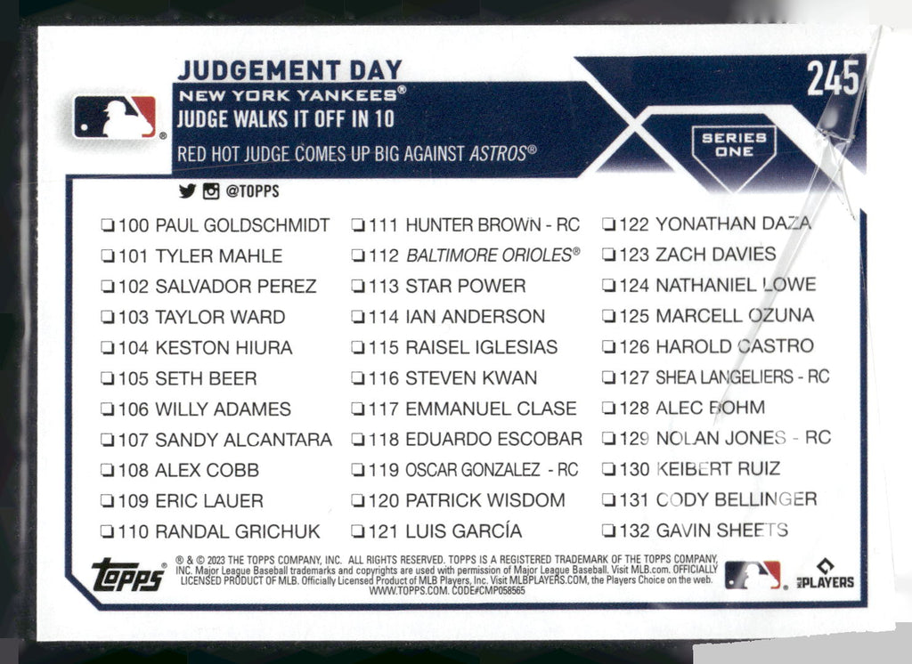 2023 Topps #245 Judgement Day