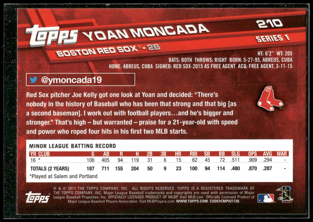 2017 Topps #210 Yoan Moncada