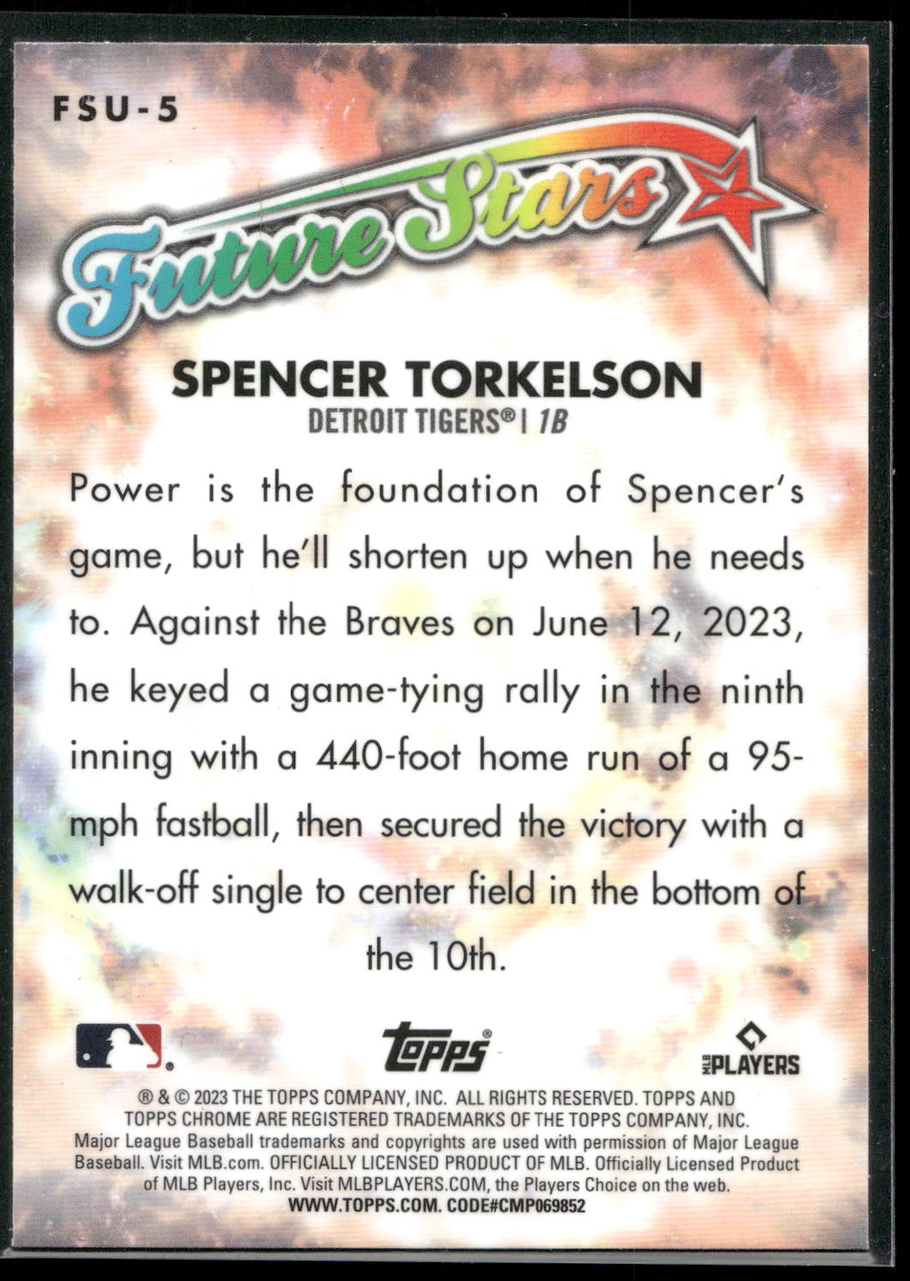 2023 Topps Chrome Update #FSU-5 Spencer Torkelson Future Stars
