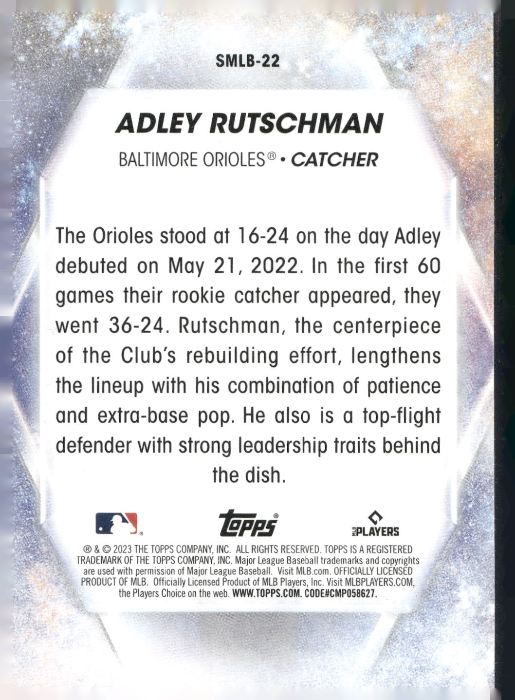 2023 Topps #SMLB-22 Adley Rutschman Stars of MLB