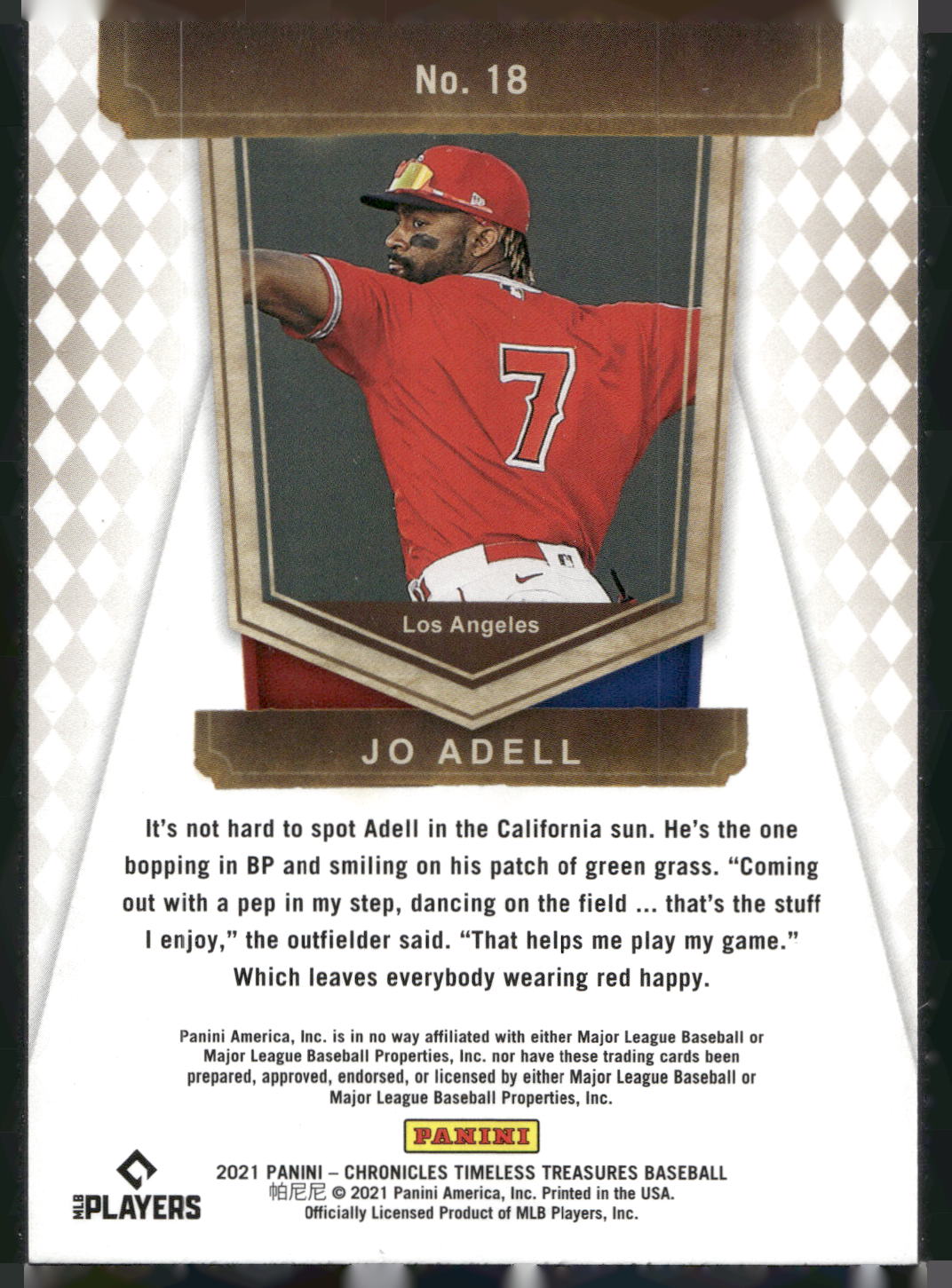 2021 Panini Chronicles #18 Jo Adell Timeless Treasures