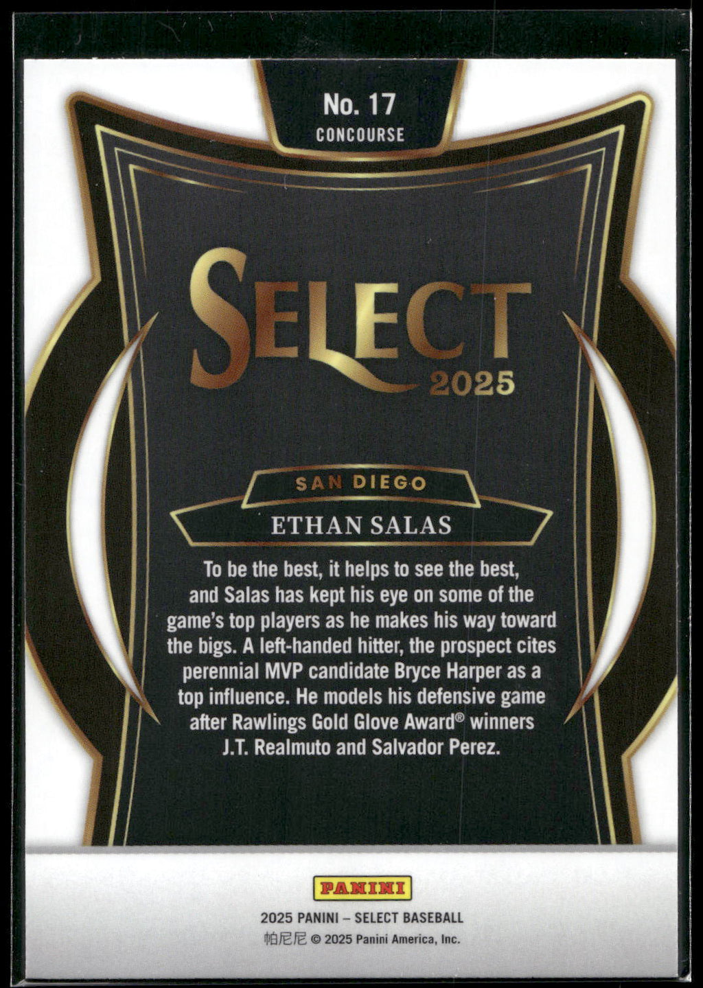 2025 Panini Select #17 Ethan Salas