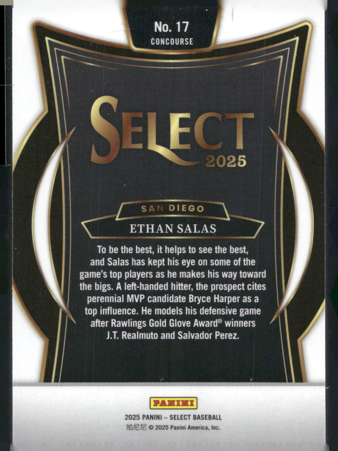 2025 Panini Select #17 Ethan Salas