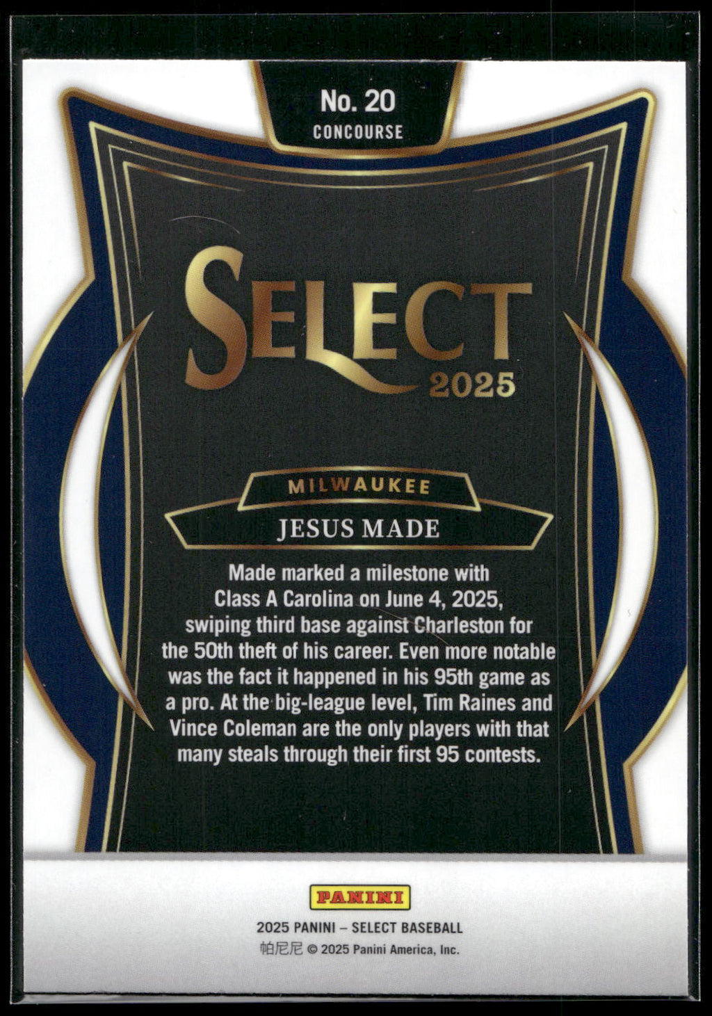 2025 Panini Select #20 Jesus Made