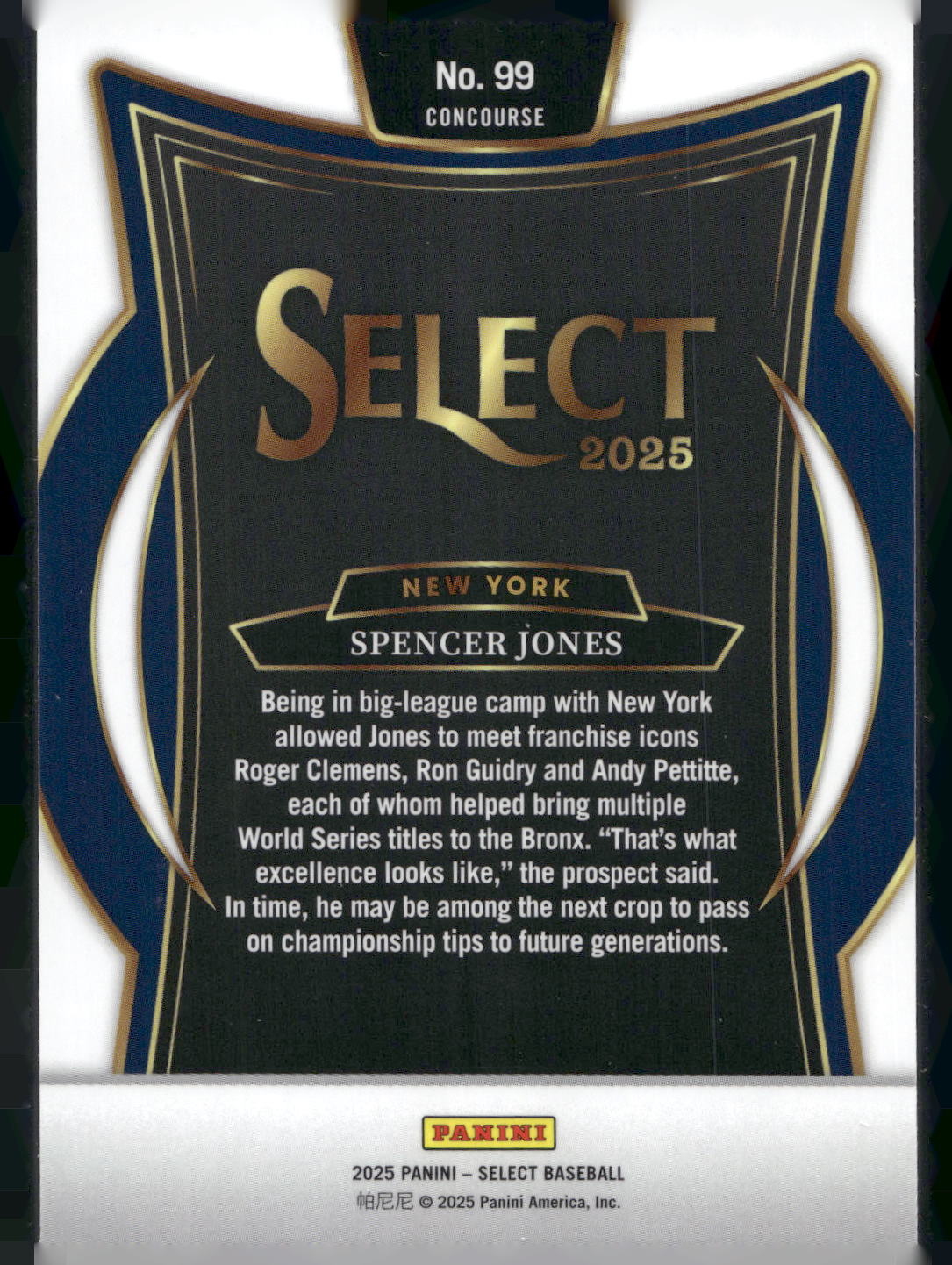 2025 Panini Select #99 Spencer Jones