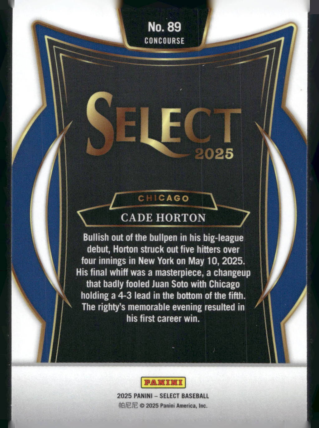 2025 Panini Select #89 Cade Horton