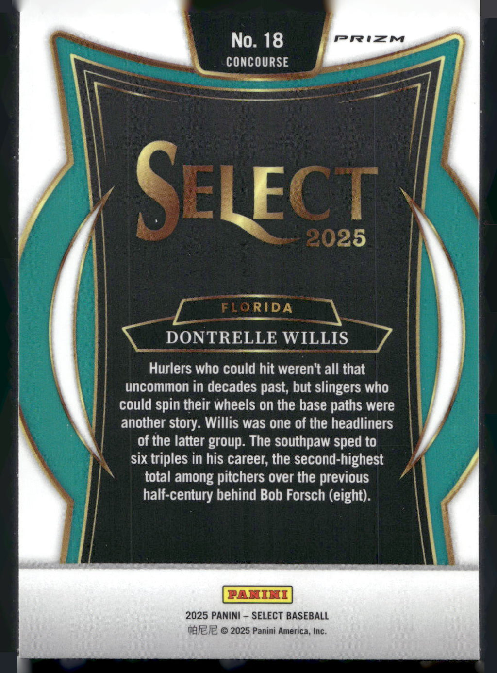 2025 Panini Select #18 Dontrelle Willis Ice Prizms