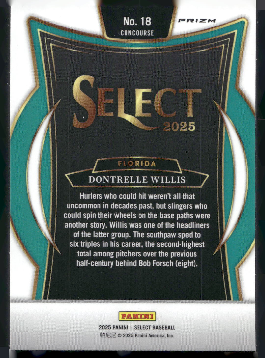 2025 Panini Select #18 Dontrelle Willis Ice Prizms