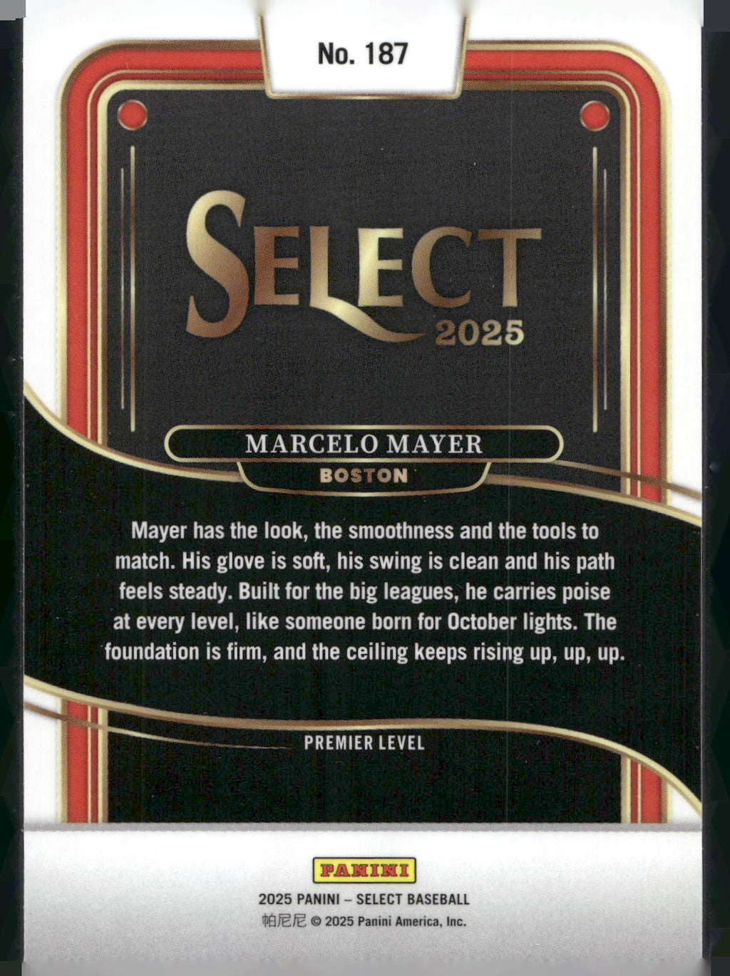2025 Panini Select #187 Marcelo Mayer