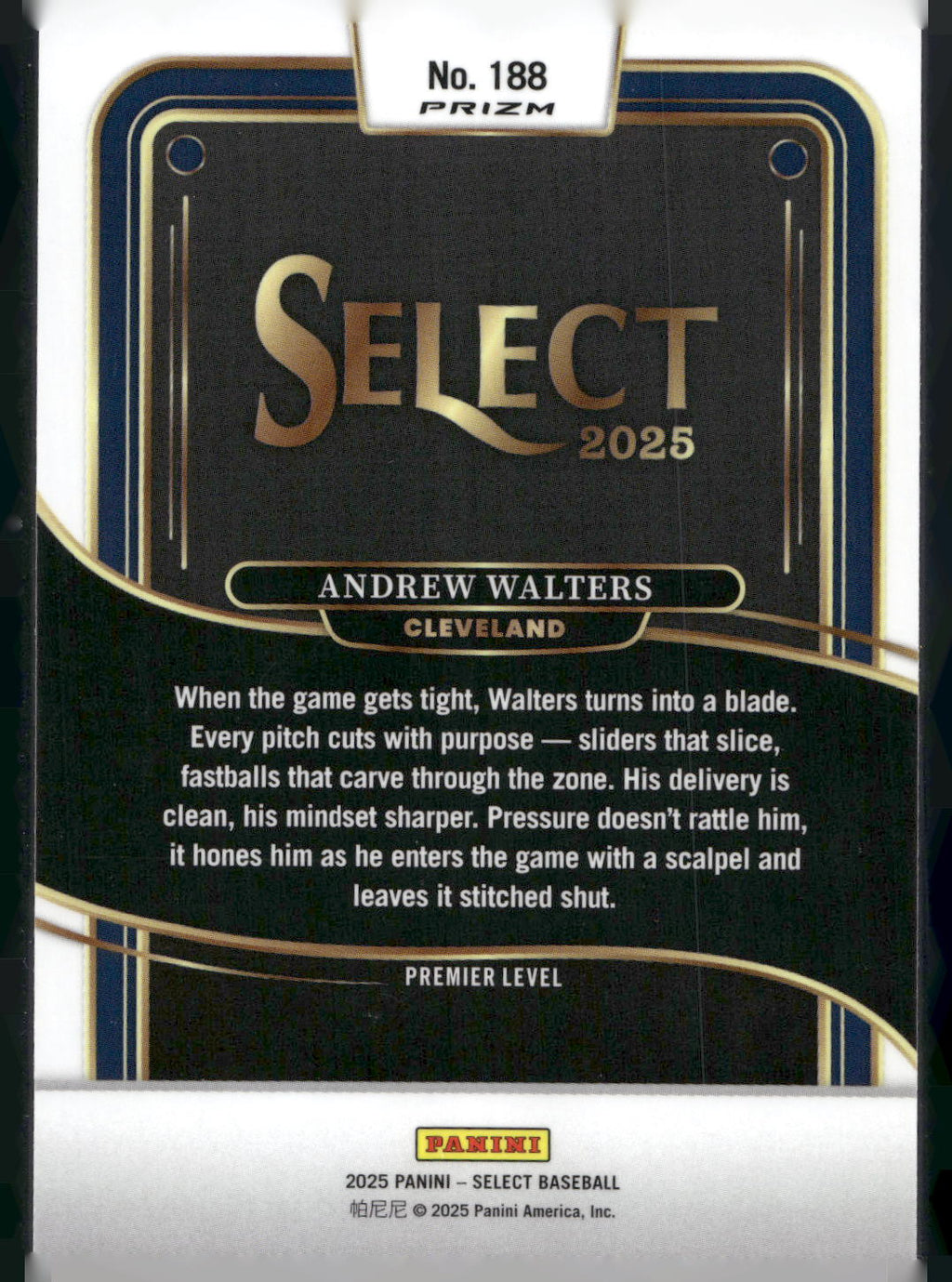 2025 Panini Select #188 Andrew Walters Ice Prizms