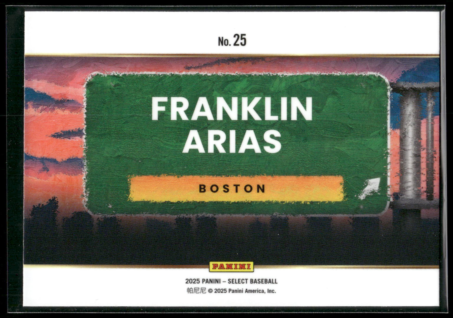 2025 Panini Select #25 Franklin Arias Select Destinations