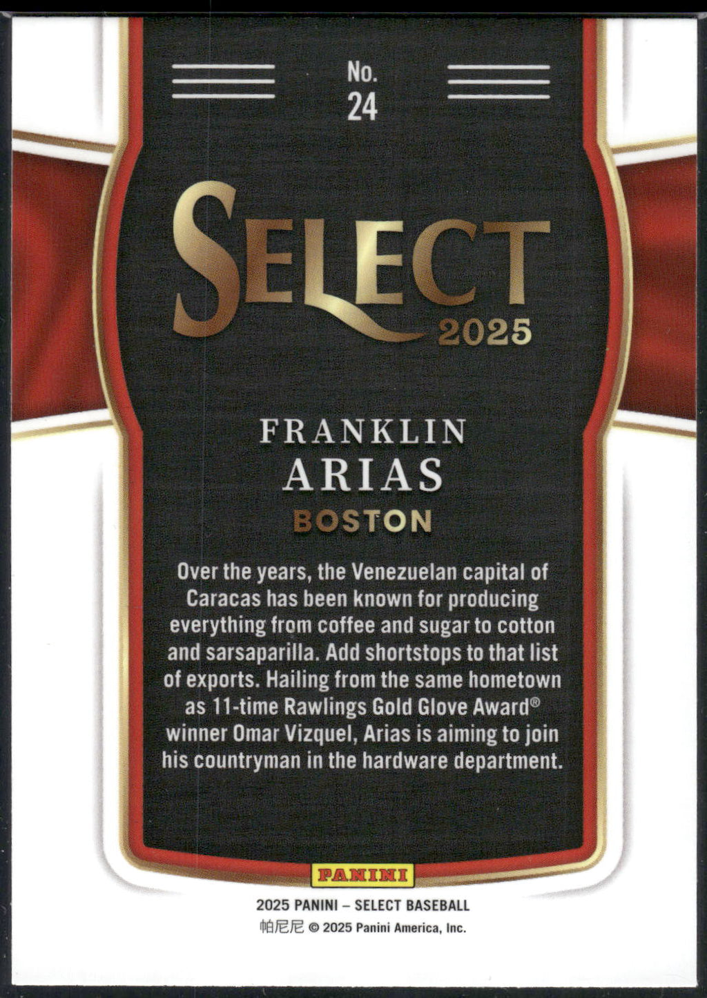 2025 Panini Select #24 Franklin Arias Global Icons