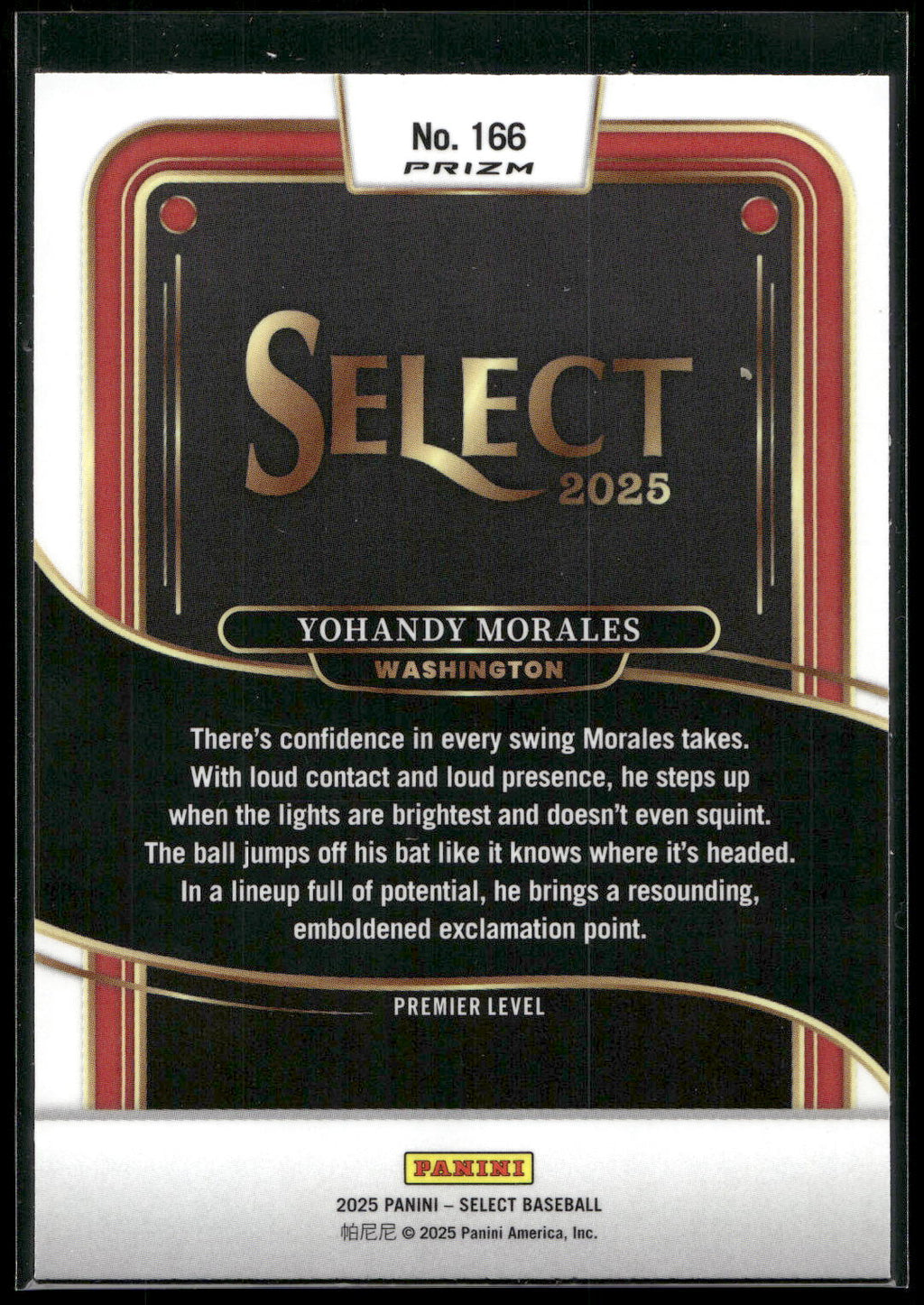 2025 Panini Select #166 Yohandy Morales Orange Flash Prizms