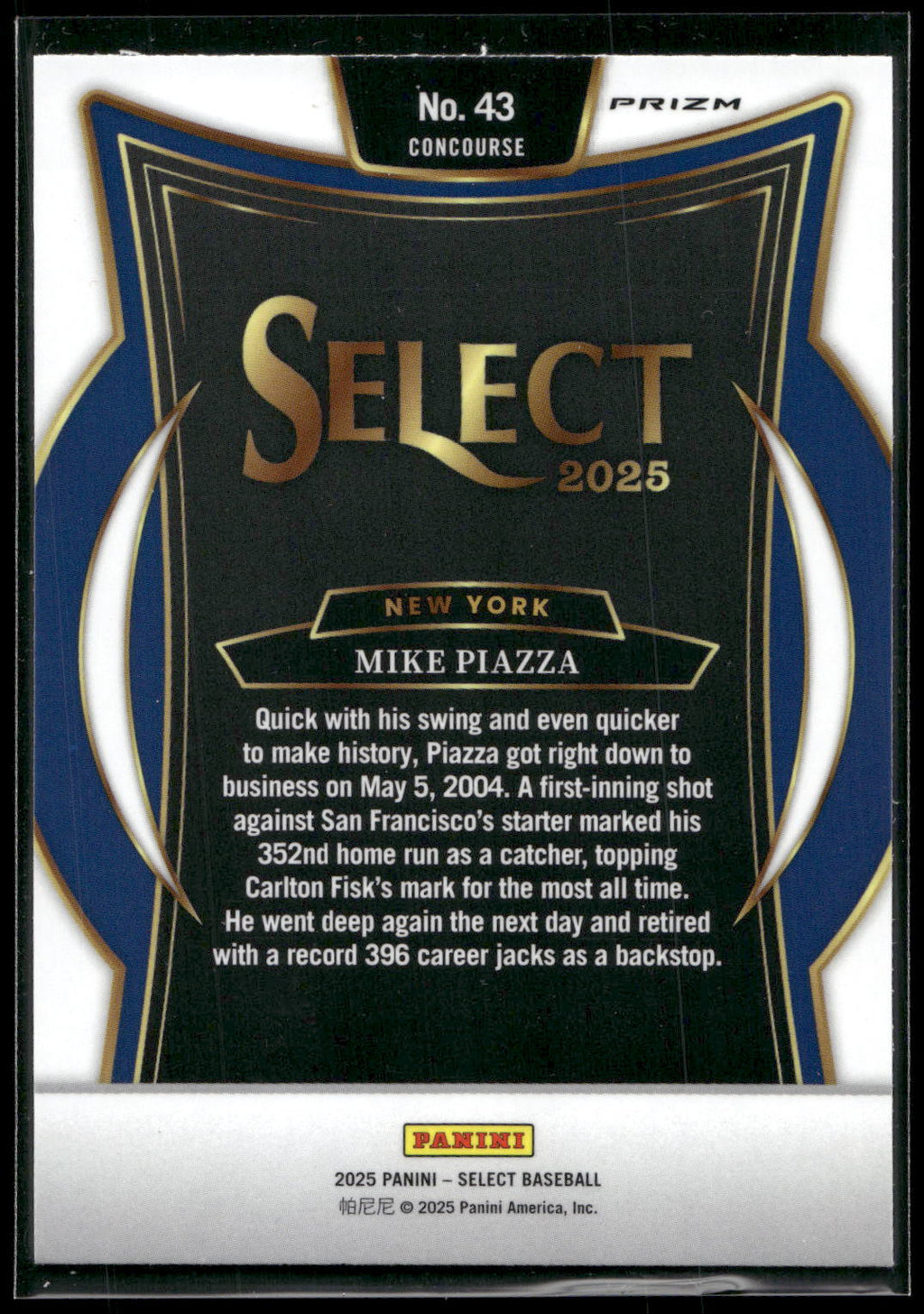 2025 Panini Select #43 Mike Piazza Silver Wave Prizms