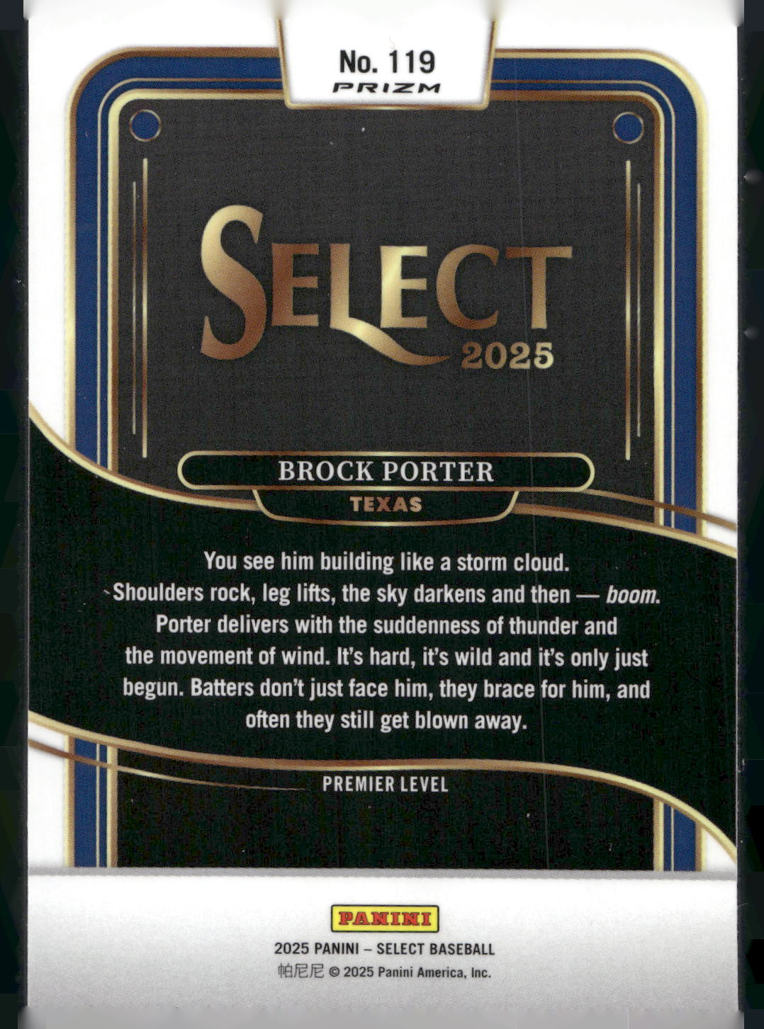 2025 Panini Select #119 Brock Porter Silver Prizms