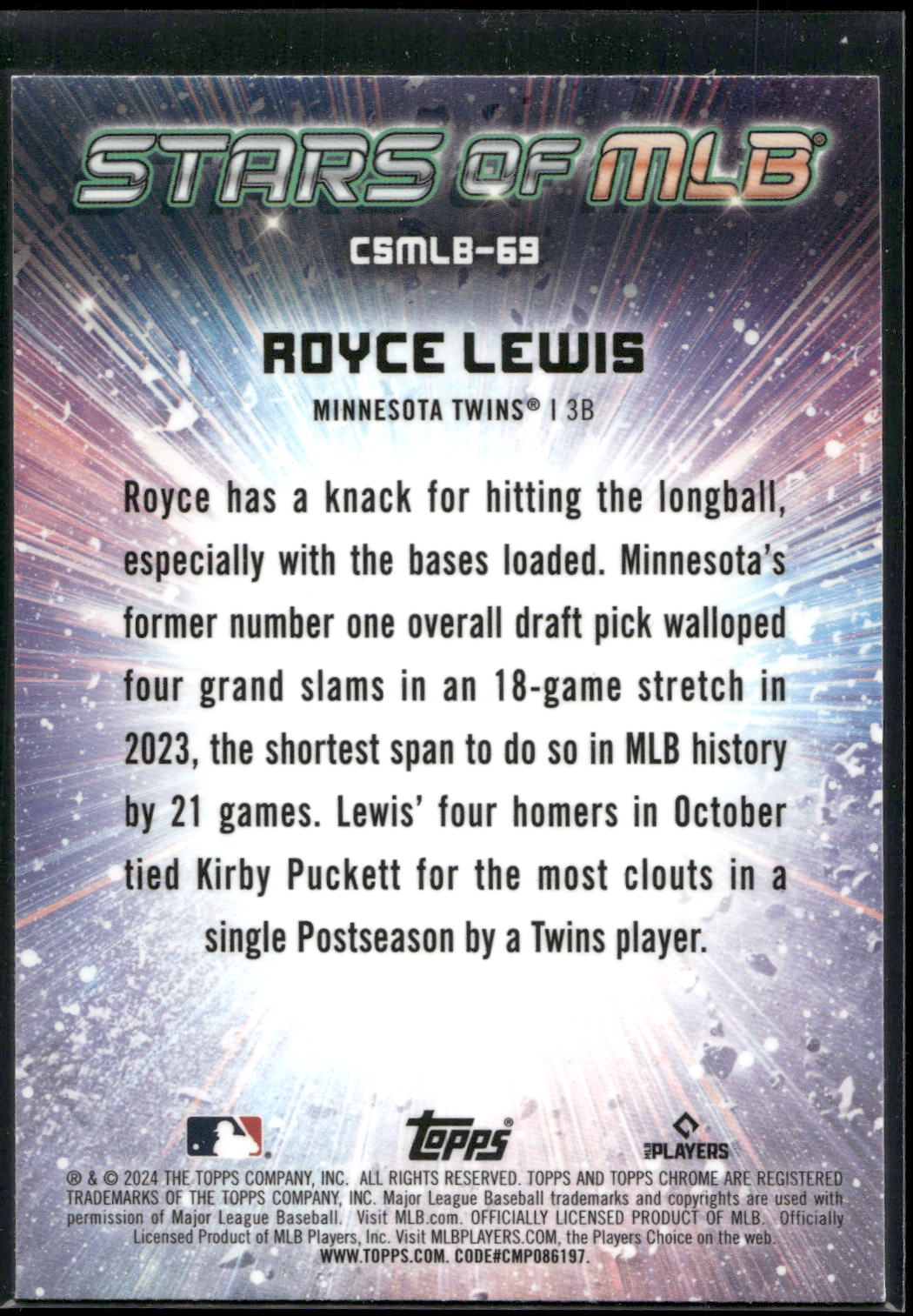 2024 Topps Update #CSMLB-69 Royce Lewis Stars of MLB Chrome