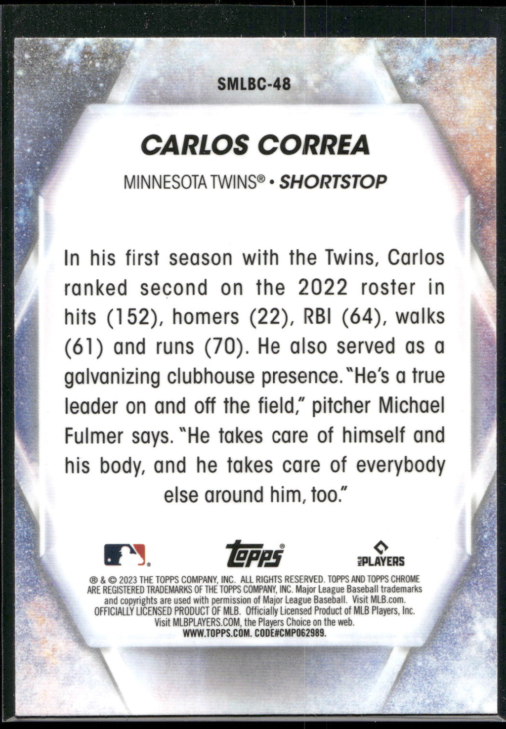 2023 Topps #SMLBC-48 Carlos Correa Stars of MLB Chrome