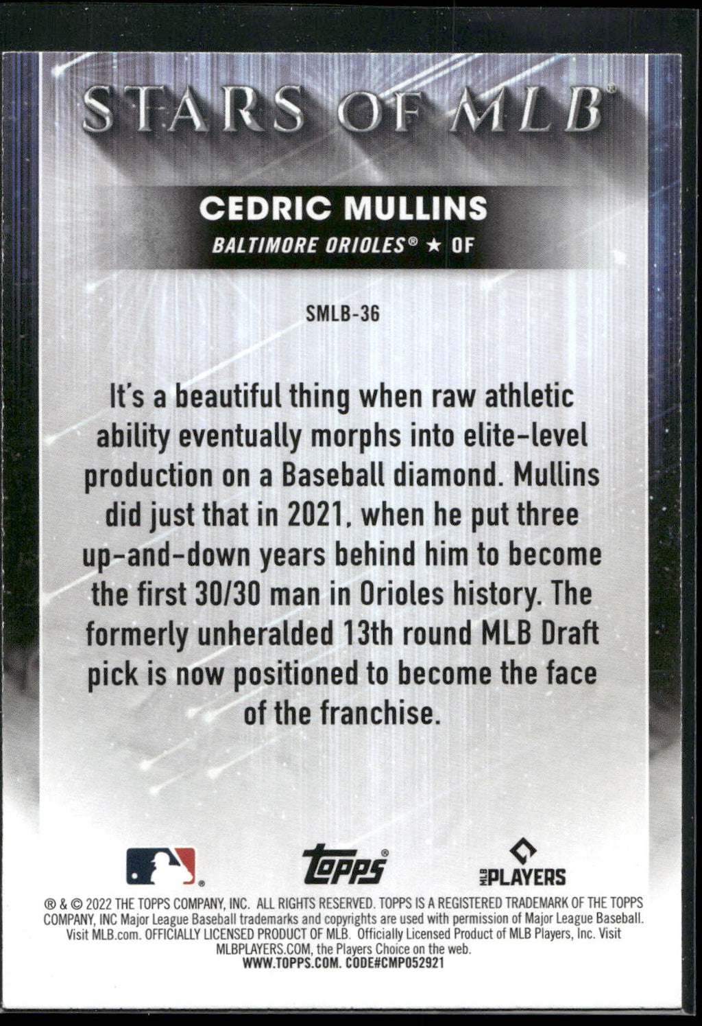 2022 Topps #SMLB-36 Cedric Mullins Stars of MLB