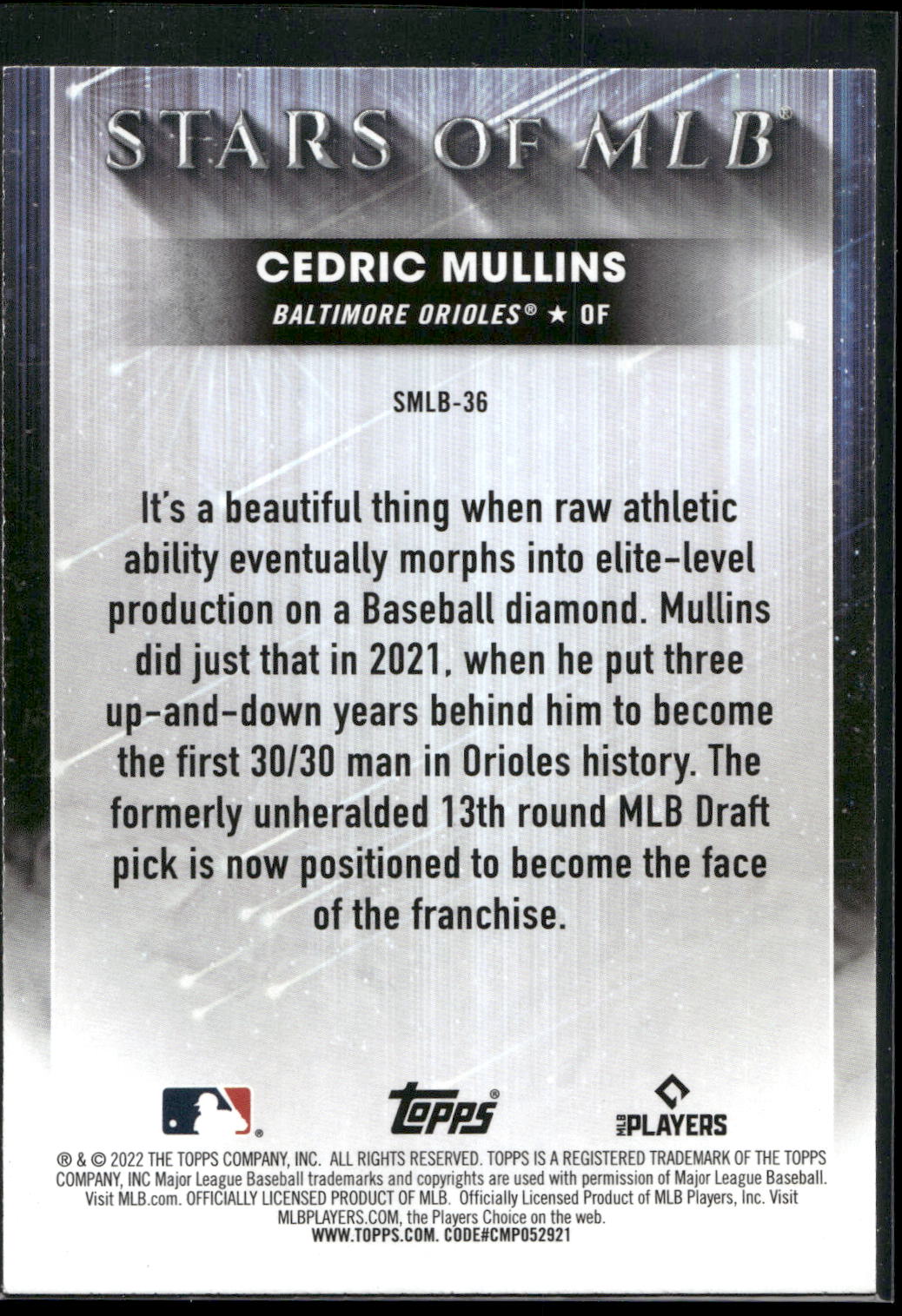 2022 Topps #SMLB-36 Cedric Mullins Stars of MLB