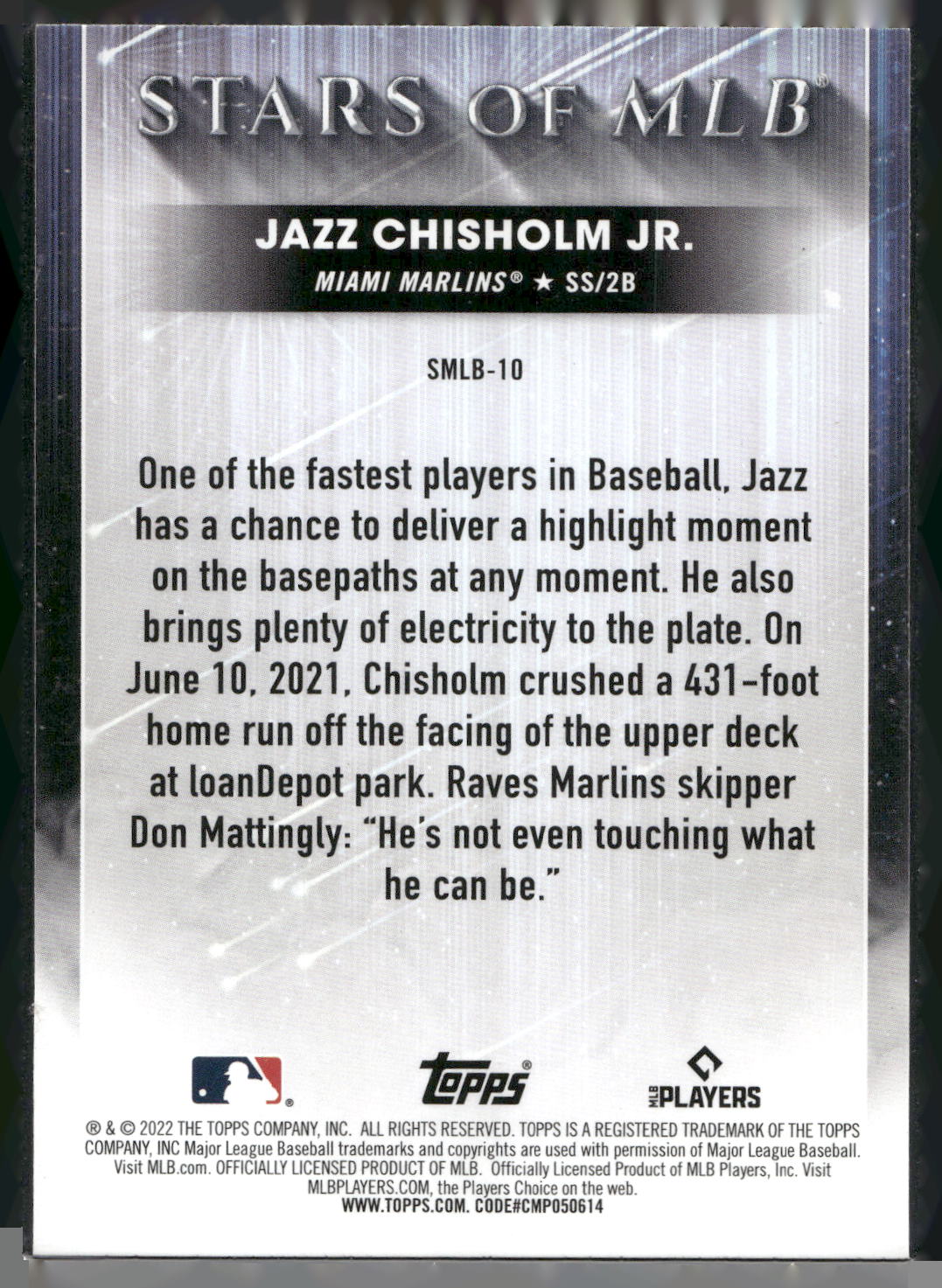 2022 Topps #SMLB-10 Jazz Chisholm Jr. Stars of MLB