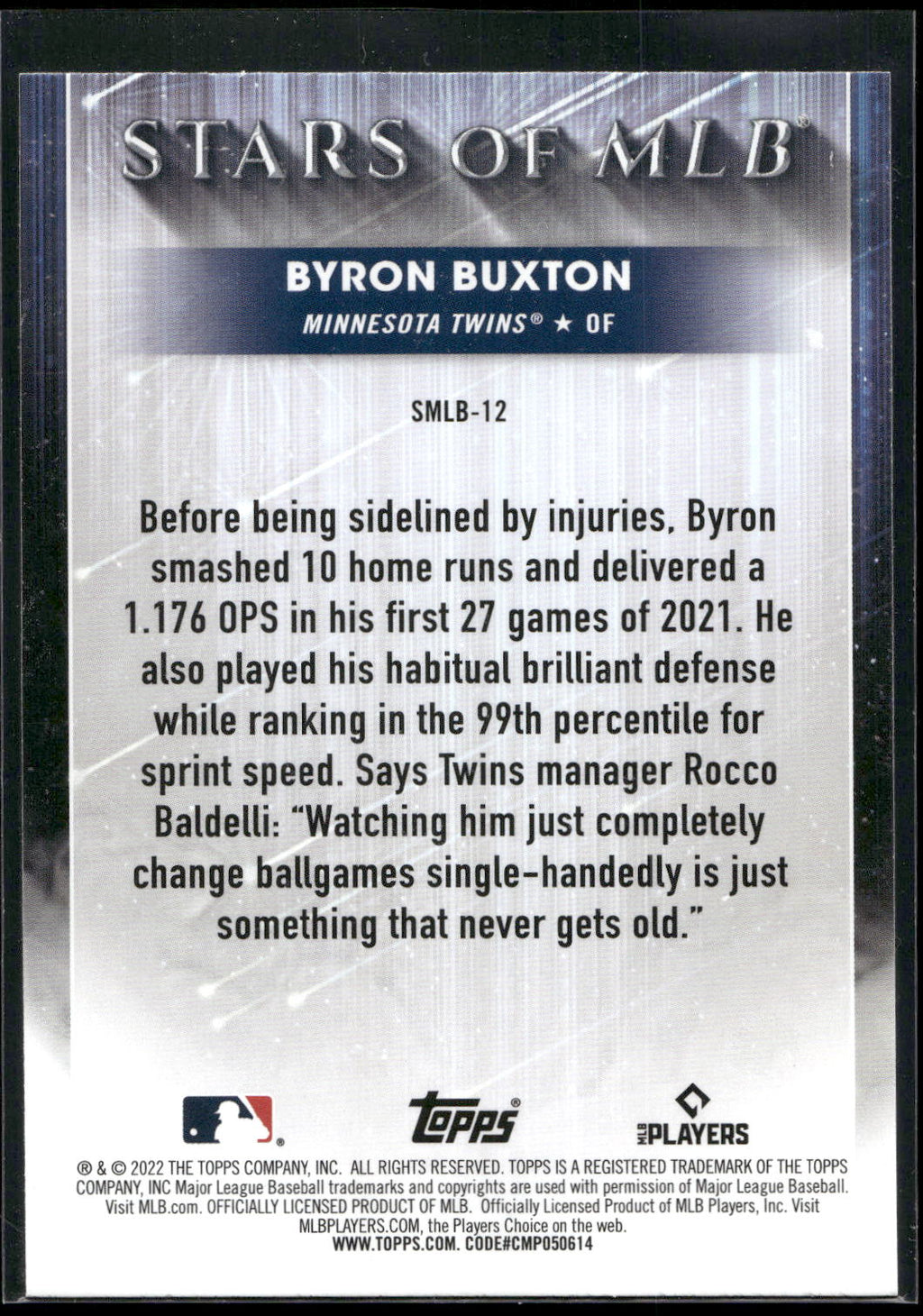 2022 Topps #SMLB-12 Byron Buxton Stars of MLB