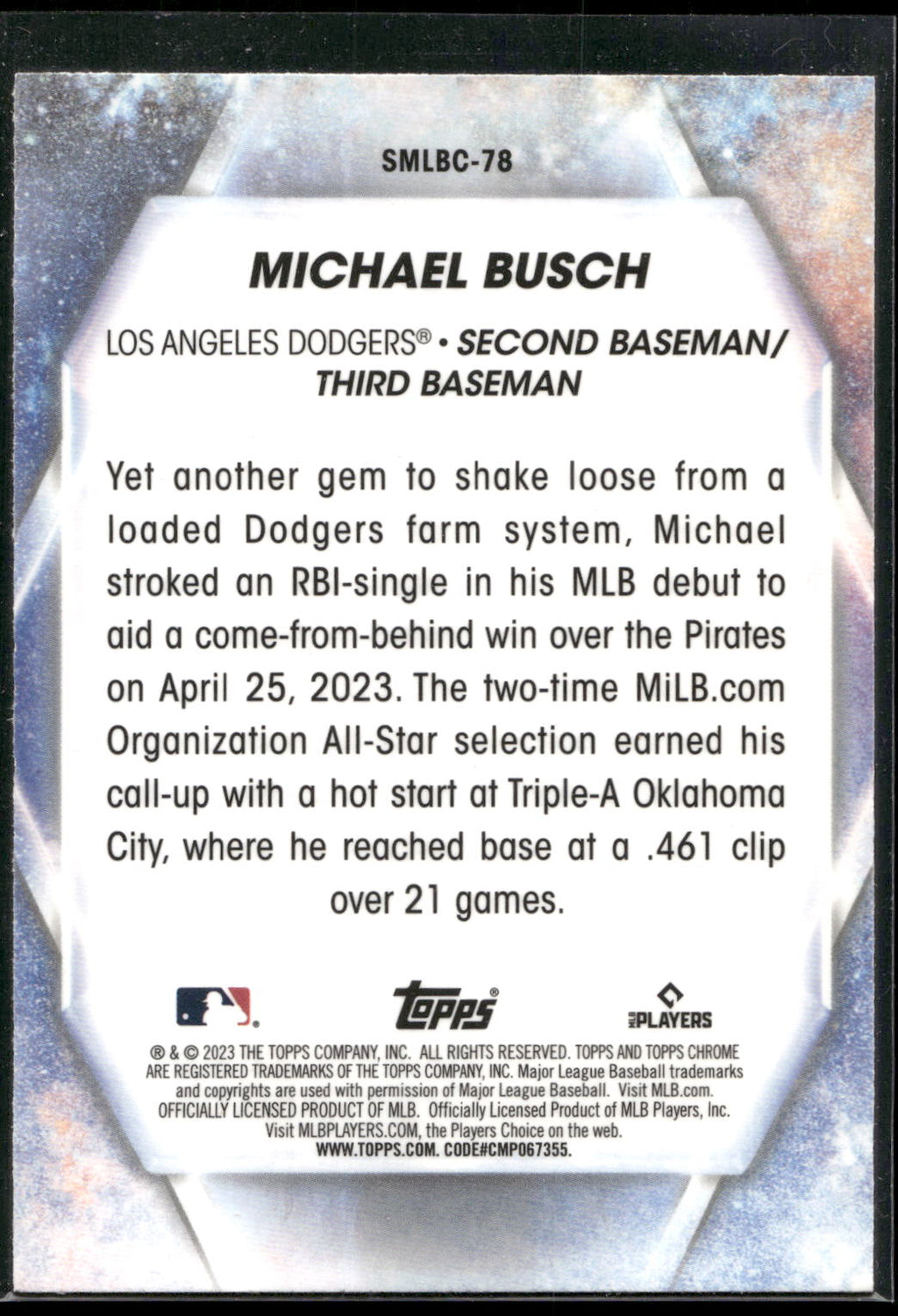 2023 Topps Update #SMLBC-78 Michael Busch Stars of MLB Chrome