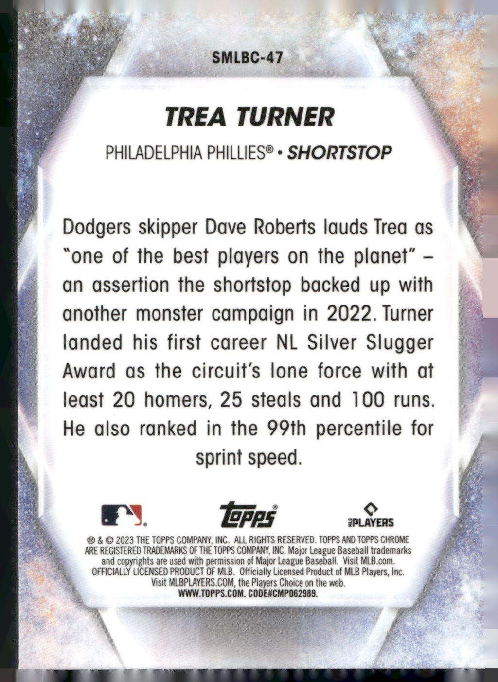 2023 Topps #SMLBC-47 Trea Turner Stars of MLB Chrome