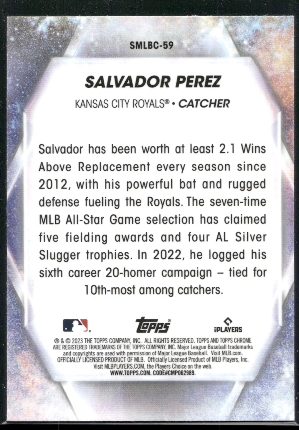 2023 Topps #SMLBC-59 Salvador Perez Stars of MLB Chrome