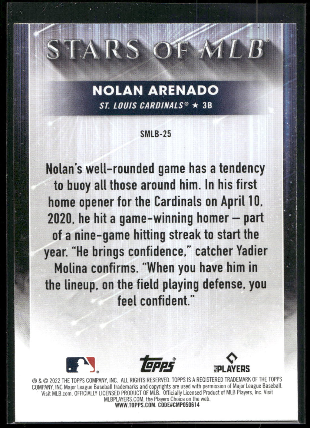 2022 Topps #SMLB-25 Nolan Arenado Stars of MLB