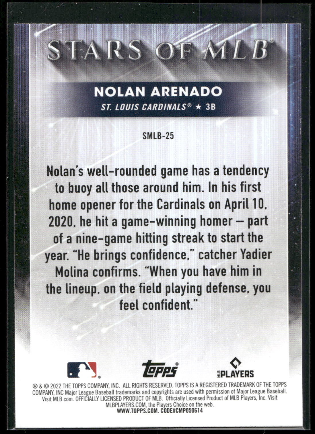 2022 Topps #SMLB-25 Nolan Arenado Stars of MLB