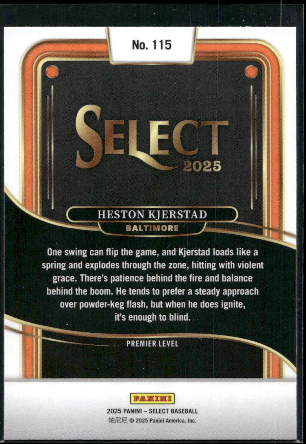 2025 Panini Select #115 Heston Kjerstad