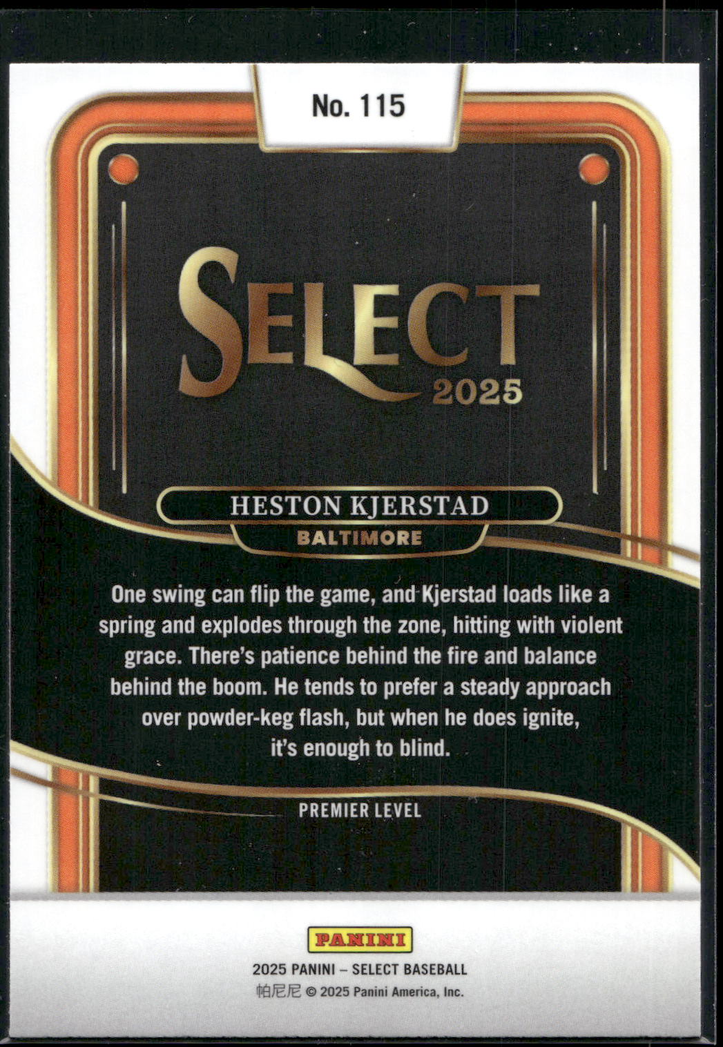 2025 Panini Select #115 Heston Kjerstad