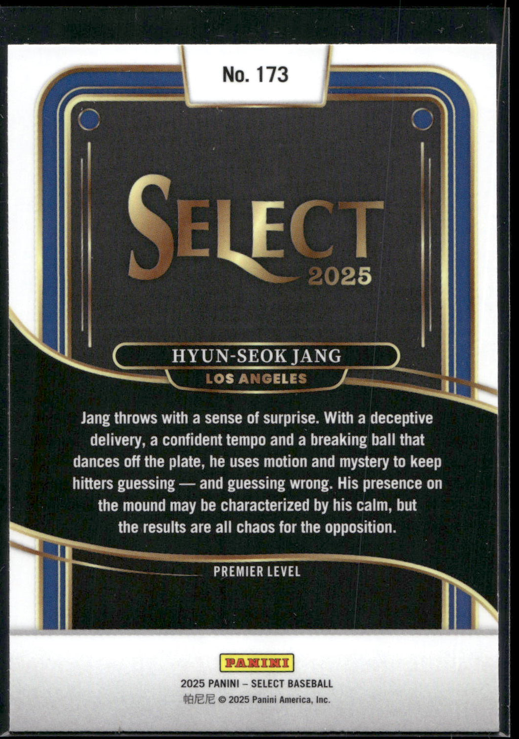 2025 Panini Select #173 Hyun-Seok Jang