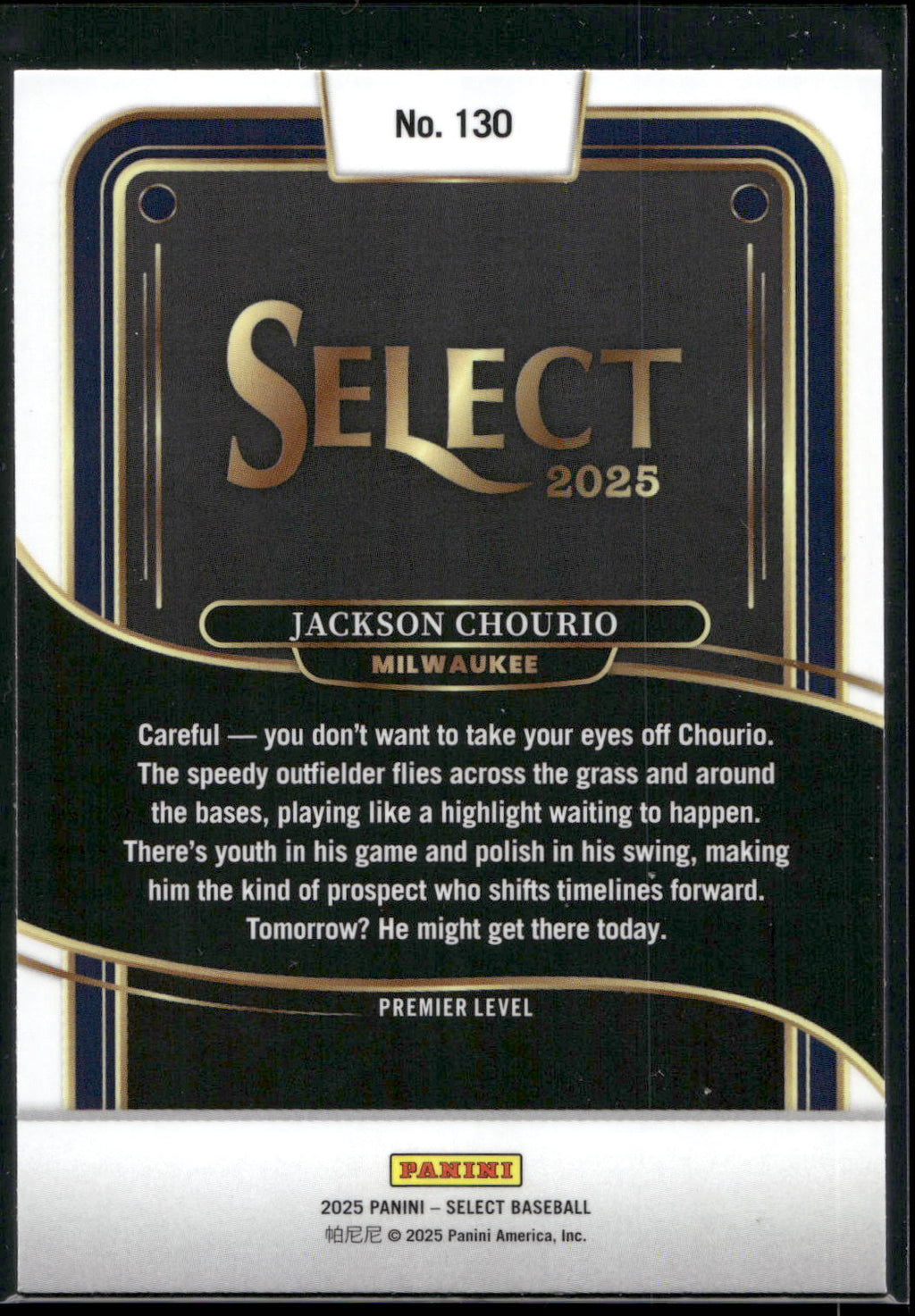2025 Panini Select #130 Jackson Chourio