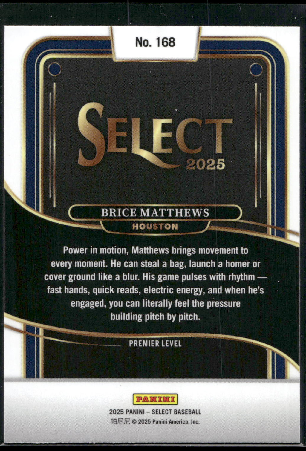2025 Panini Select #168 Brice Matthews