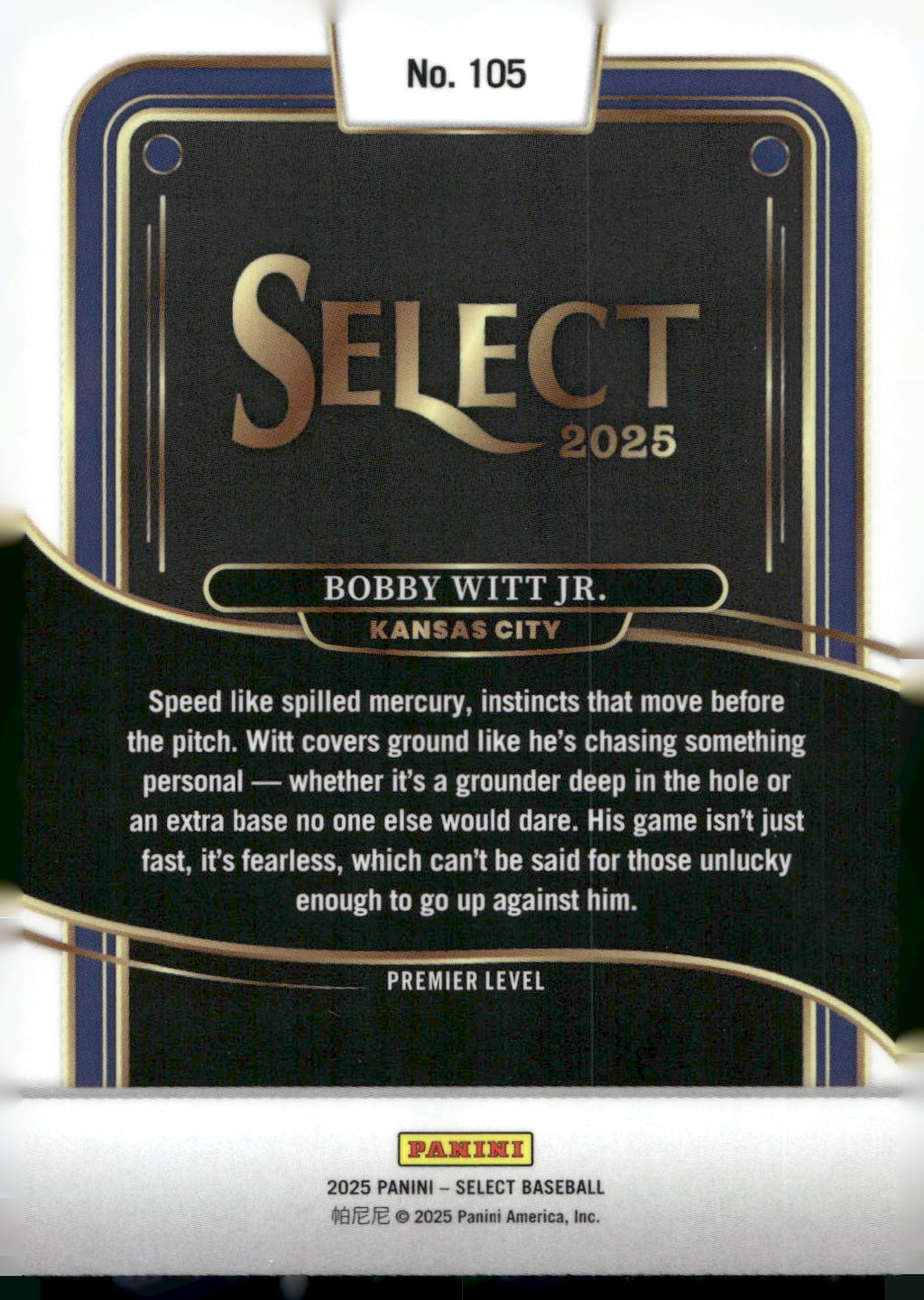 2025 Panini Select #105 Bobby Witt Jr.