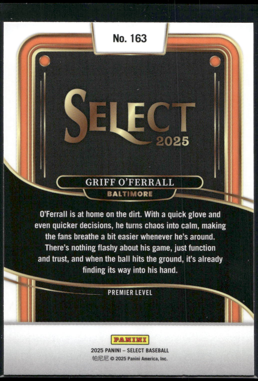 2025 Panini Select #163 Griff O'Ferrall