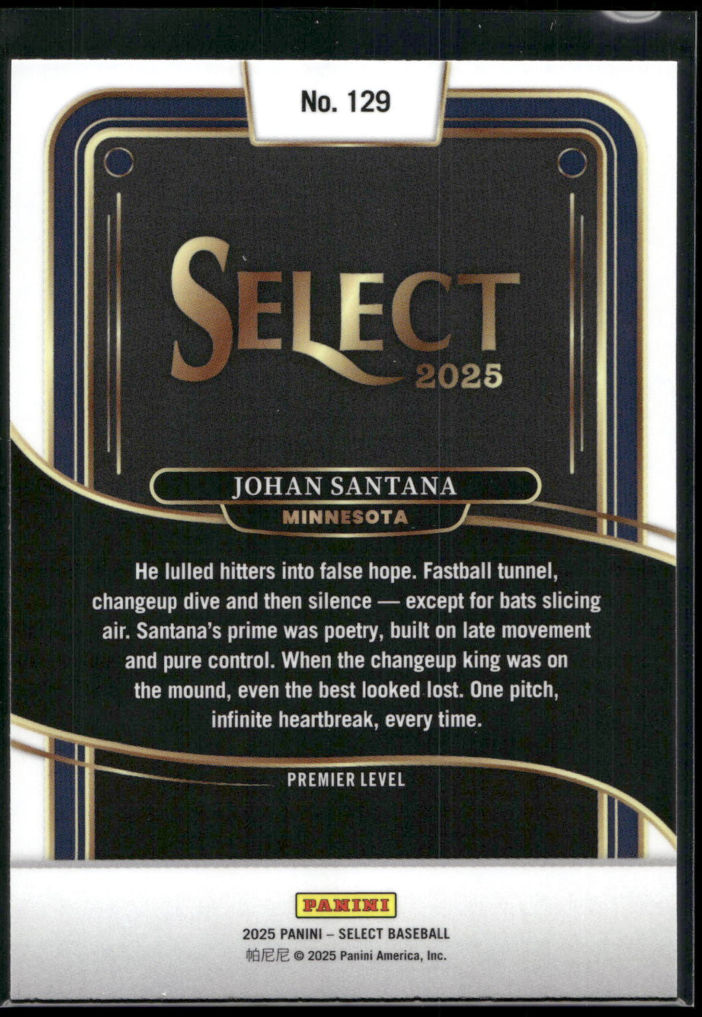 2025 Panini Select #129 Johan Santana