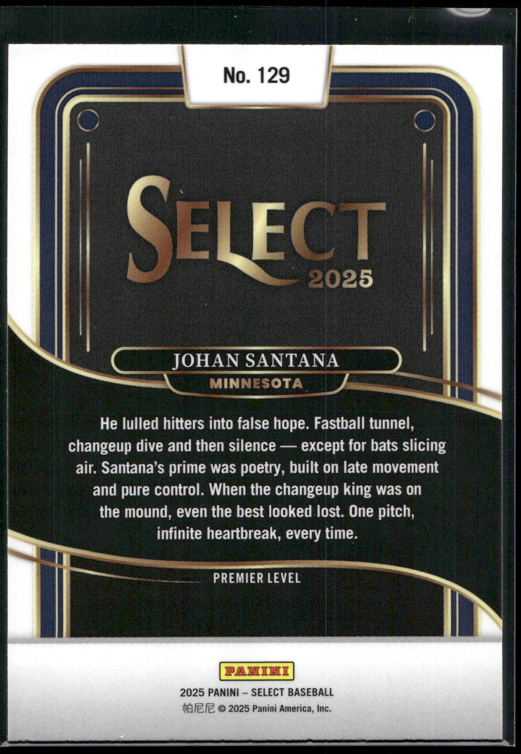 2025 Panini Select #129 Johan Santana