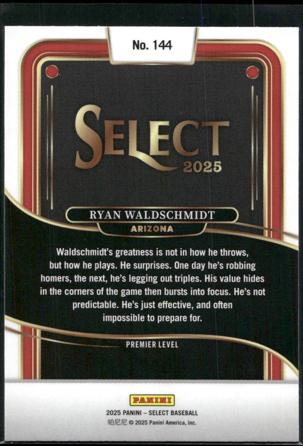 2025 Panini Select #144 Ryan Waldschmidt