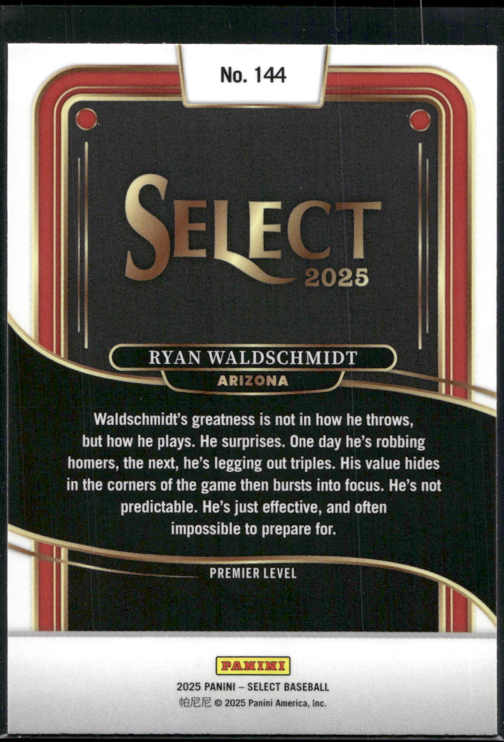 2025 Panini Select #144 Ryan Waldschmidt