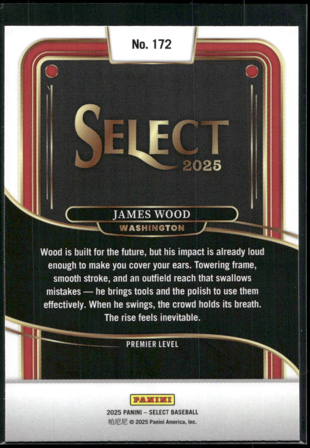 2025 Panini Select #172 James Wood