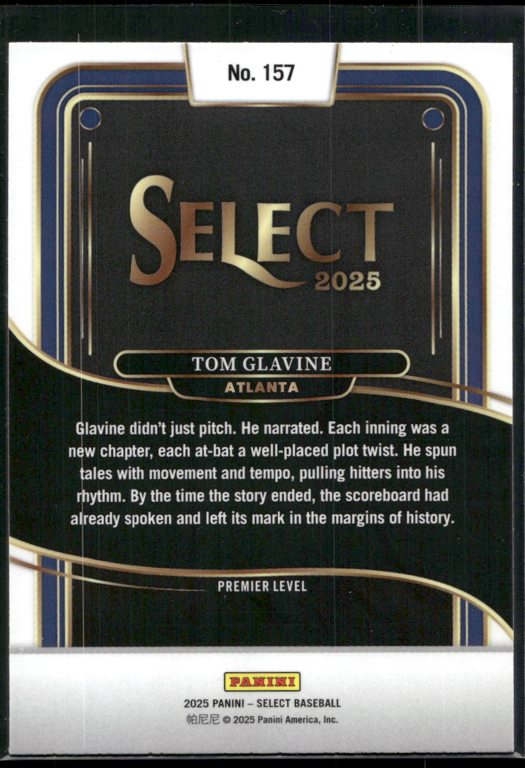 2025 Panini Select #157 Tom Glavine