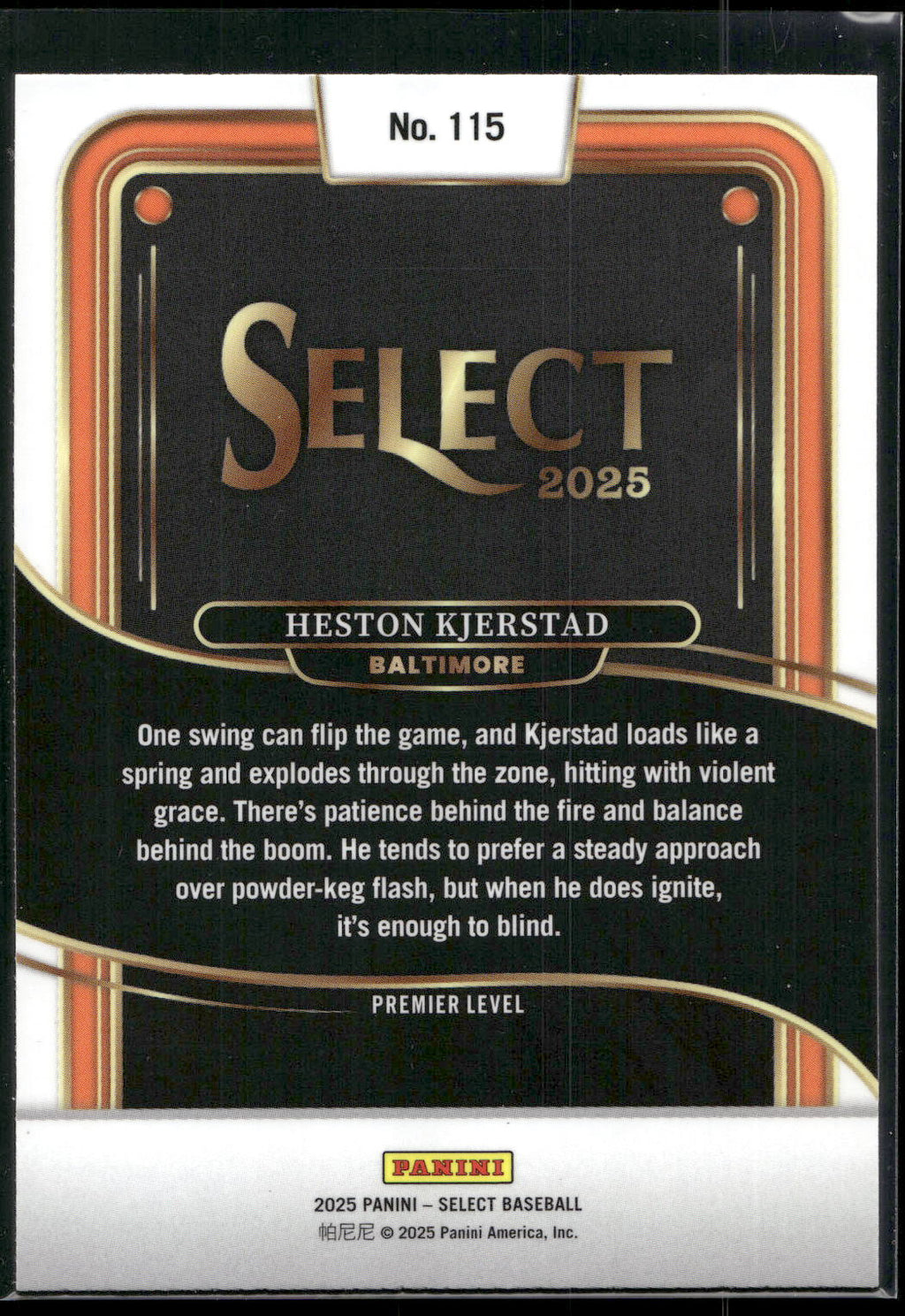 2025 Panini Select #115 Heston Kjerstad