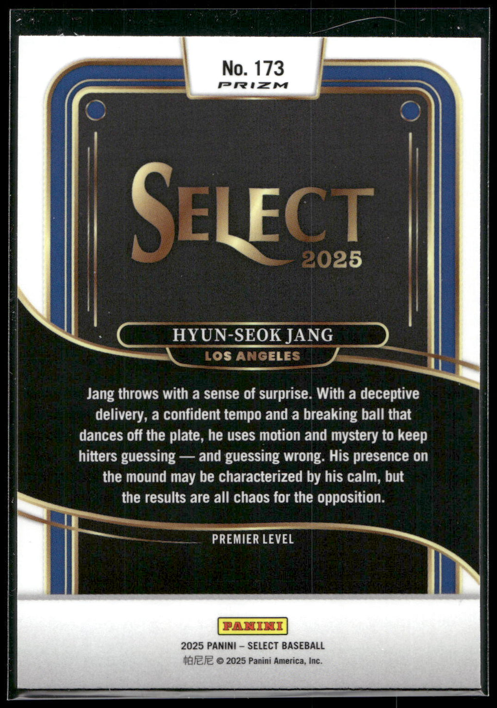 2025 Panini Select #173 Hyun-Seok Jang Orange Flash Prizms