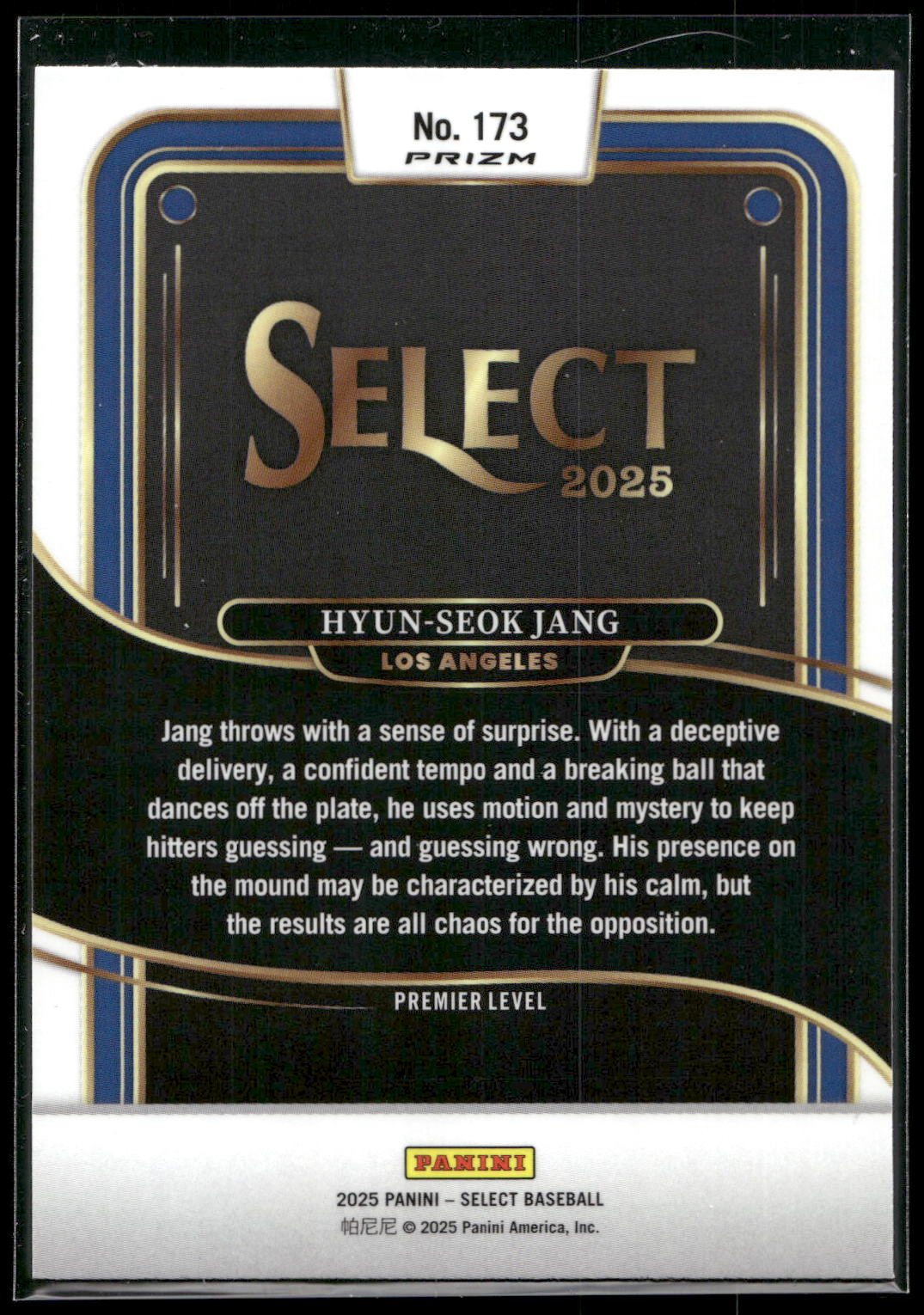 2025 Panini Select #173 Hyun-Seok Jang Orange Flash Prizms