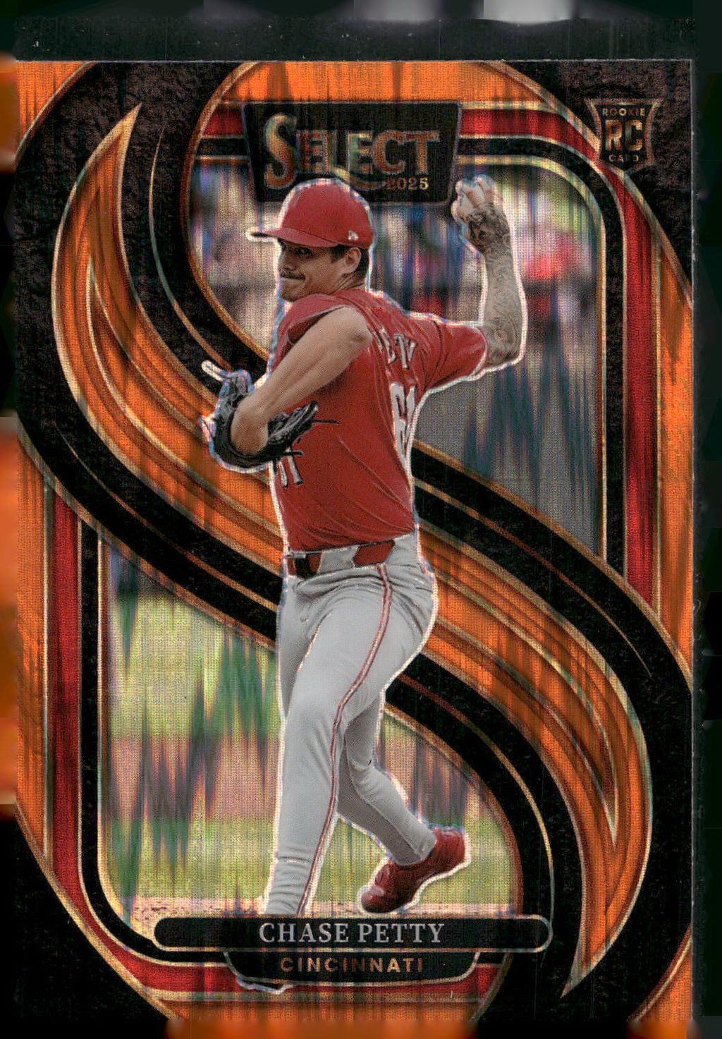 2025 Panini Select #184 Chase Petty Orange Flash Prizms