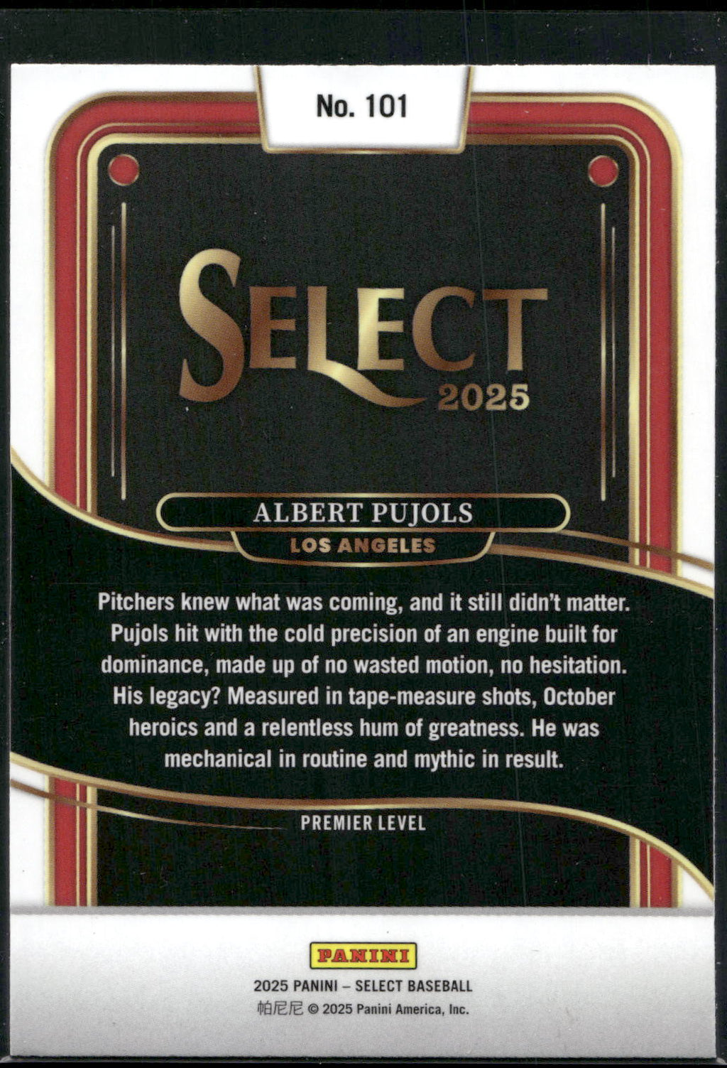 2025 Panini Select #101 Albert Pujols